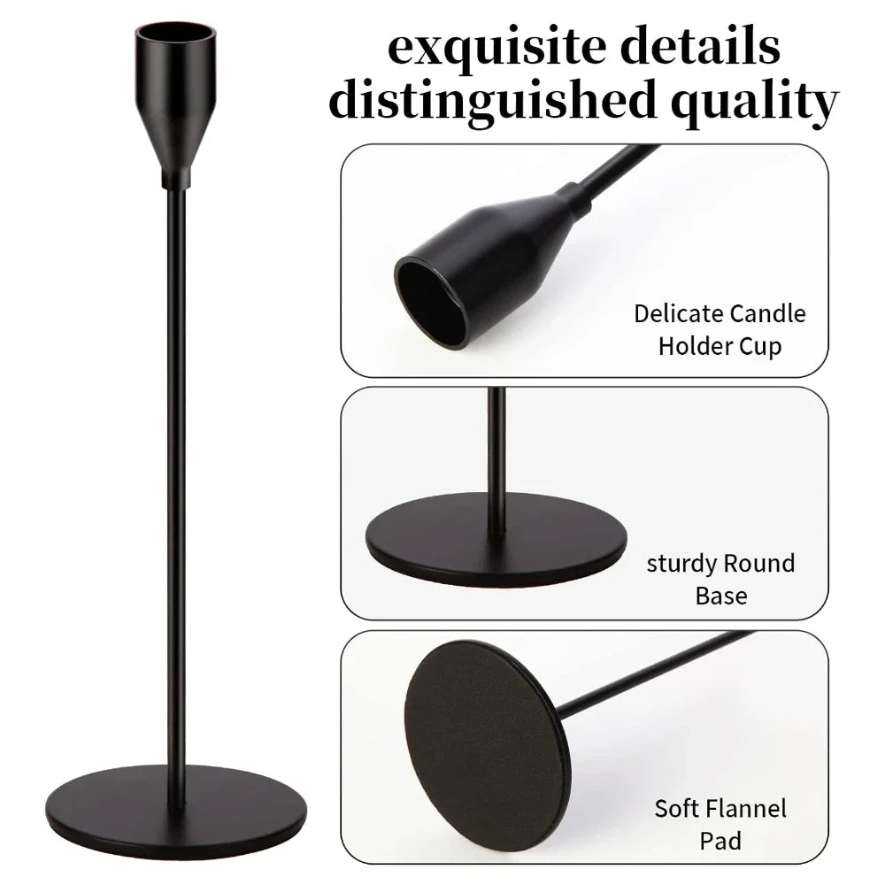 3Pcs/set Candle Holder Taper Candle Holders LED Tea Light Candlestick for Home Decor Christmas Wedding Dinning  Anniversary