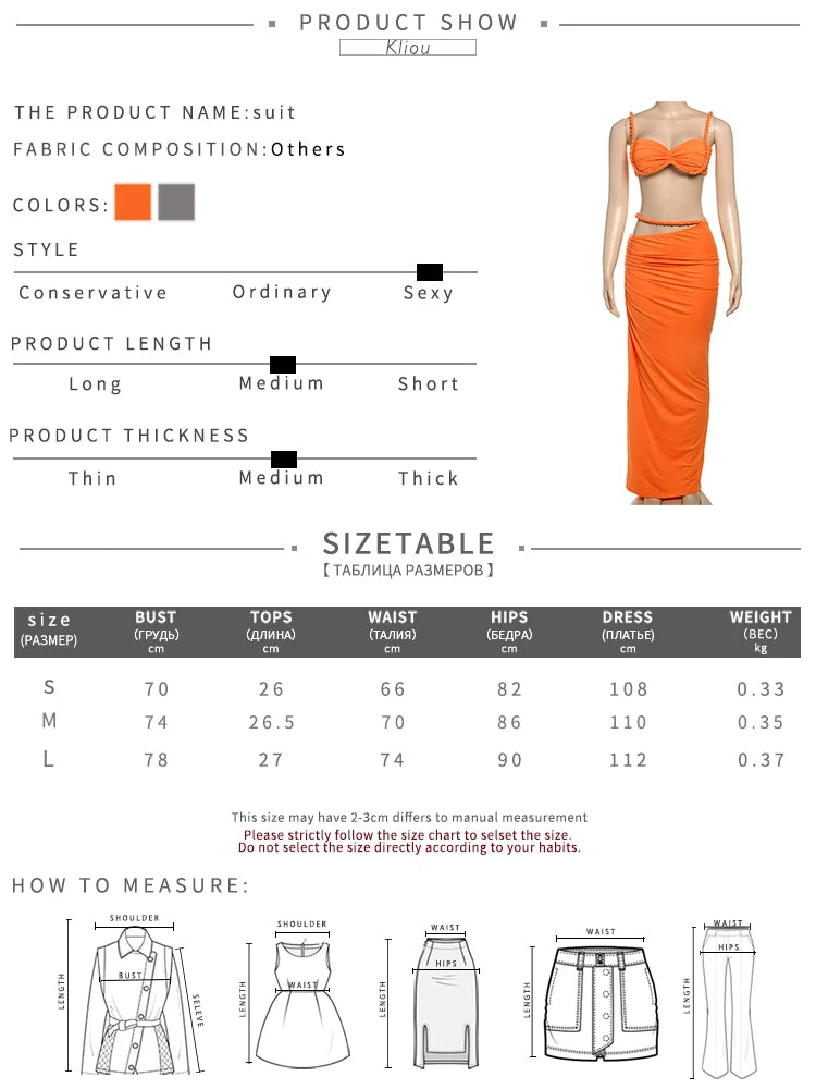 kliou Woven Sexy Women 2 Piece Set