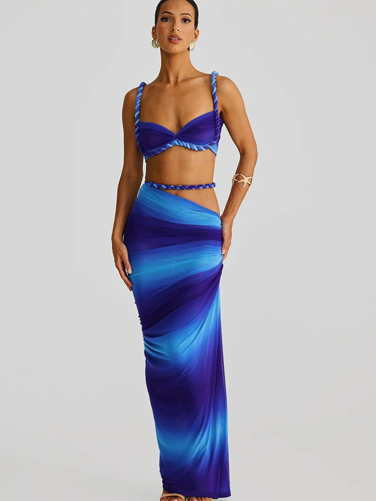 kliou Woven Sexy Women 2 Piece Set