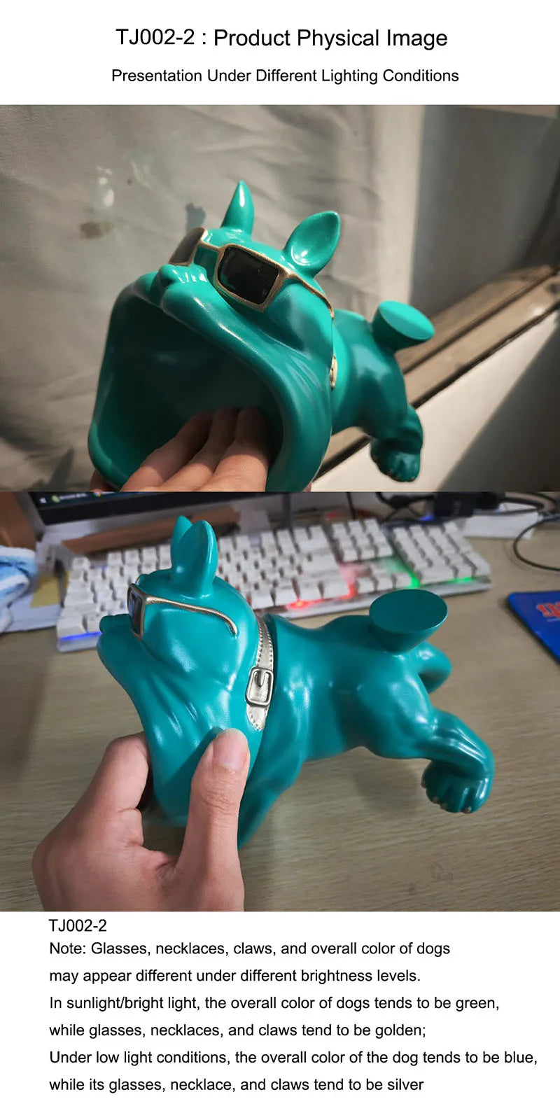 Resin Dog Statue Bulldog Statue Storage Tray Animal Decoration Resin Craft Art Sculpture Statue Dog Sculpture Home Decoration