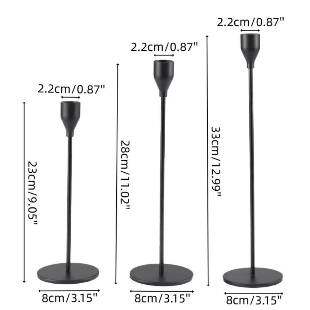 3Pcs/set Candle Holder Taper Candle Holders LED Tea Light Candlestick for Home Decor Christmas Wedding Dinning  Anniversary