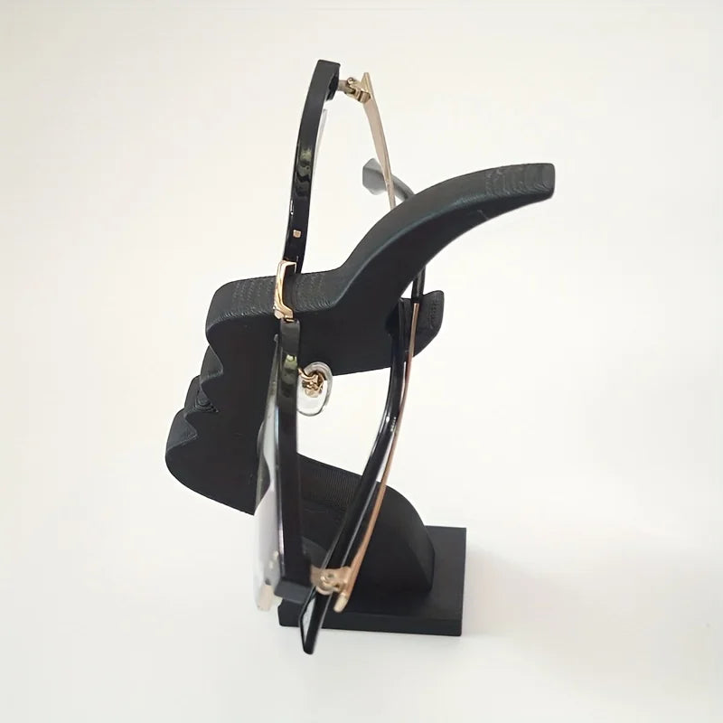 1pc Unique Curved Eyeglass Holder Stand Secure & Artistic Storage Solution Elevate Desk or Nightstand Decor Practical Minimalist