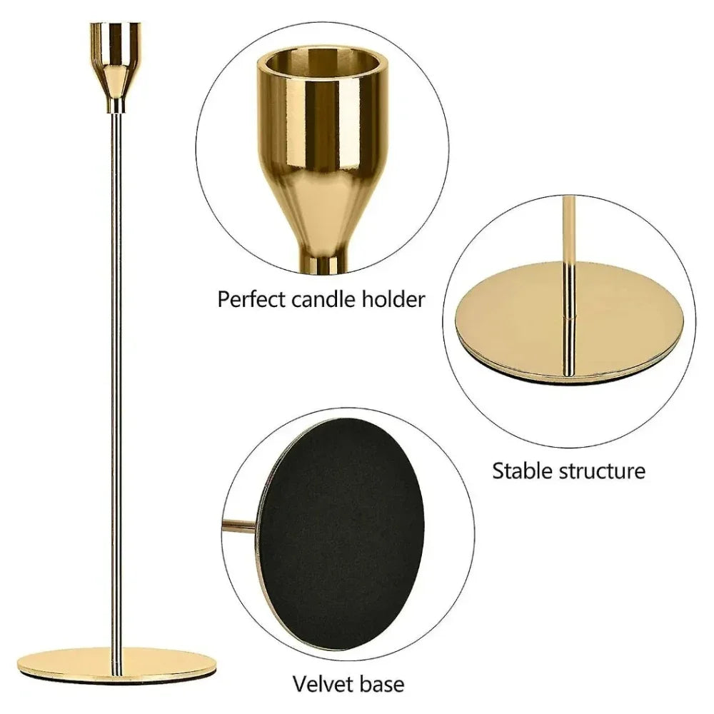 3Pcs/set Candle Holder Taper Candle Holders LED Tea Light Candlestick for Home Decor Christmas Wedding Dinning  Anniversary