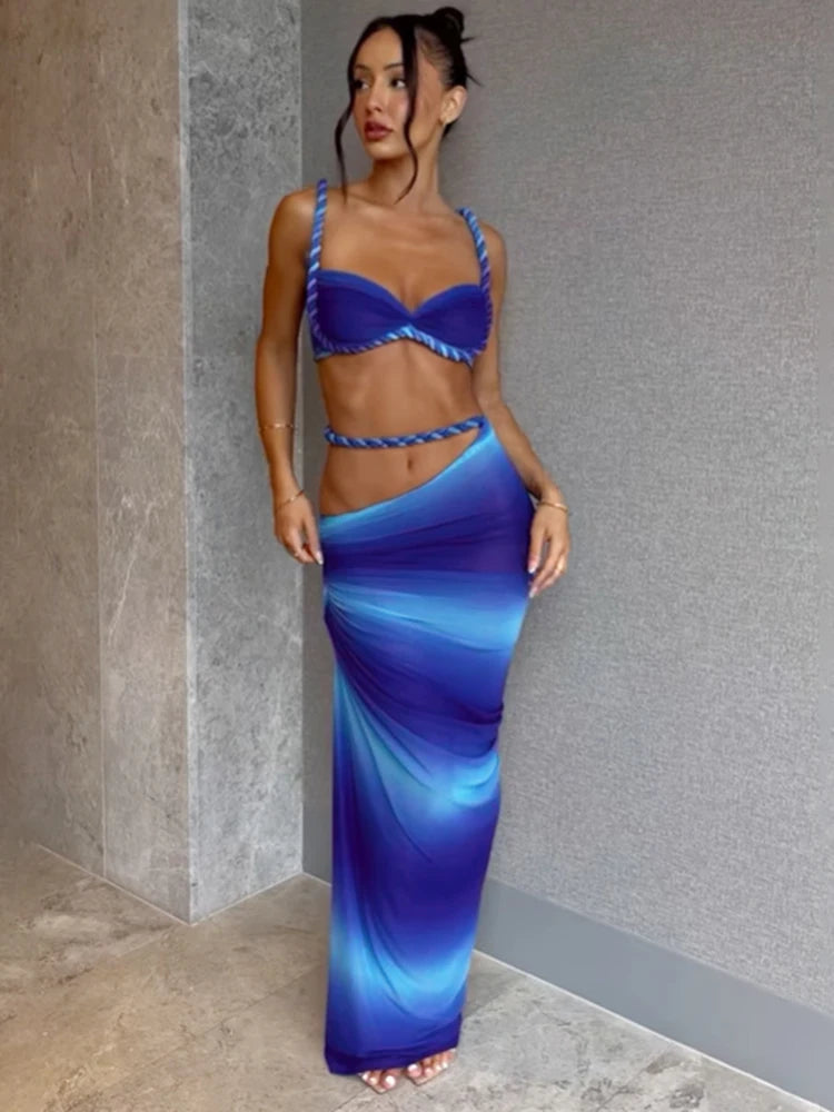 kliou Woven Sexy Women 2 Piece Set