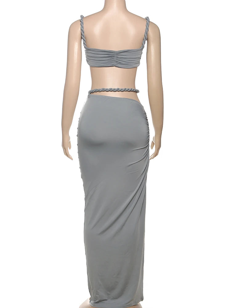 kliou Woven Sexy Women 2 Piece Set