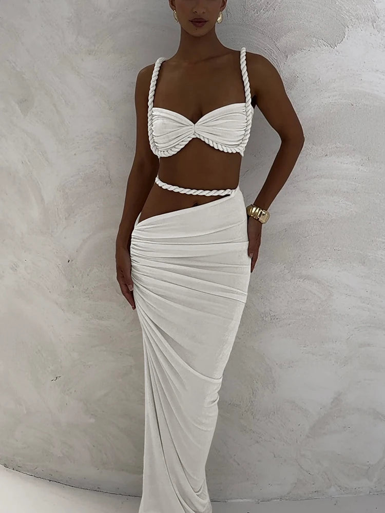 kliou Woven Sexy Women 2 Piece Set