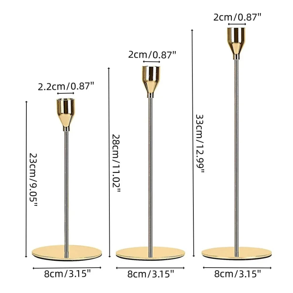 3Pcs/set Candle Holder Taper Candle Holders LED Tea Light Candlestick for Home Decor Christmas Wedding Dinning  Anniversary
