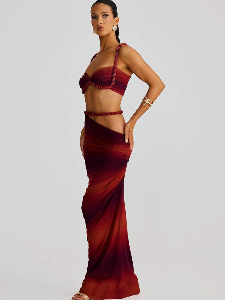 kliou Woven Sexy Women 2 Piece Set