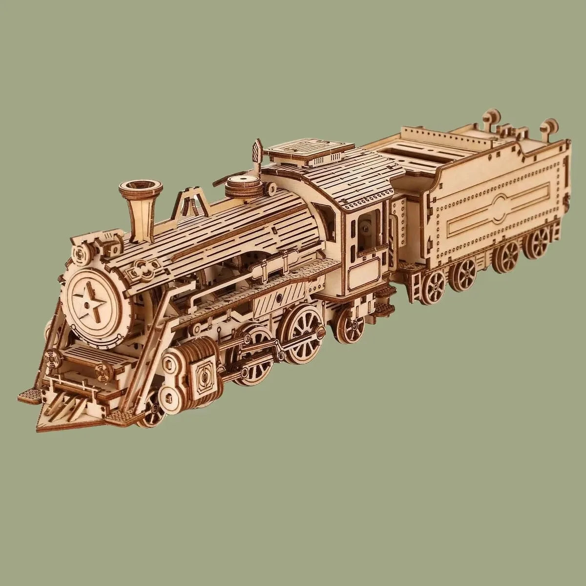 Locomotive 3D Wooden Puzzle Scale Model DIY Model Kit Handcraft Gift,Home Decoration,Mechanical Model Kit, Building Toy