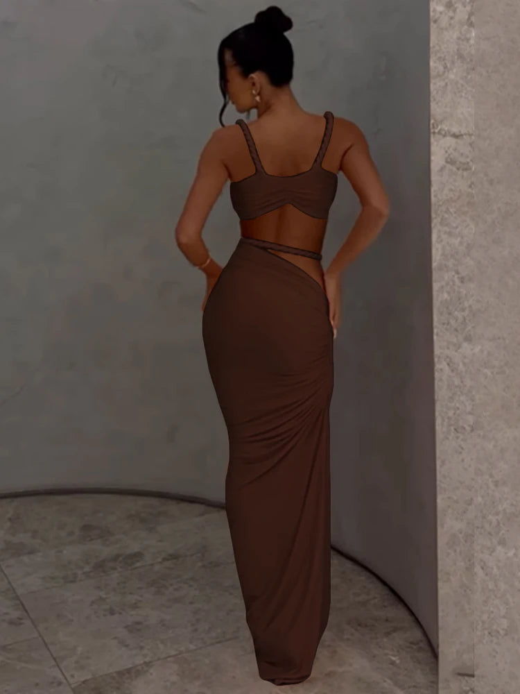 kliou Woven Sexy Women 2 Piece Set