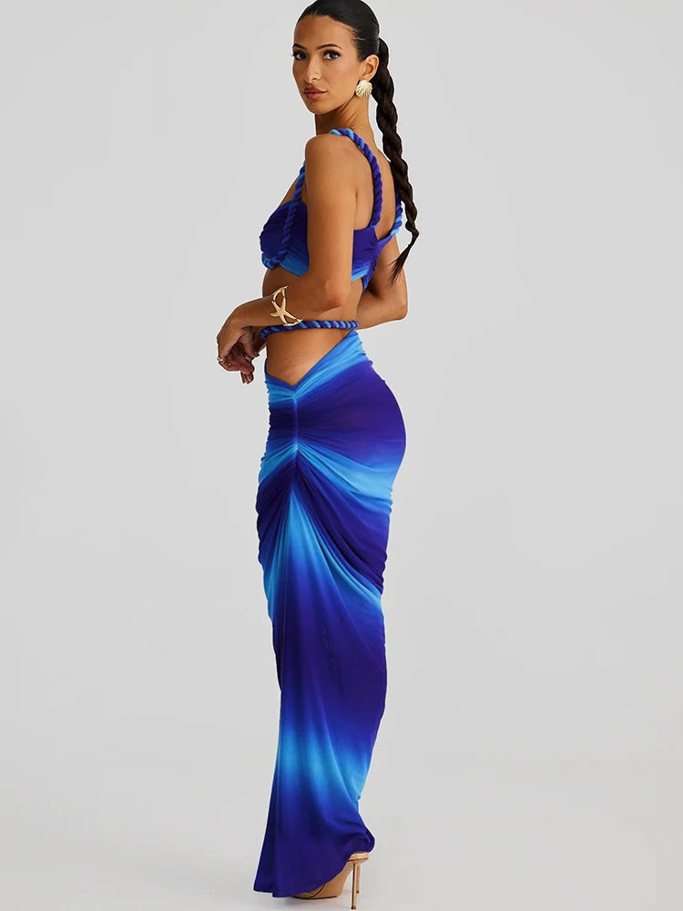 kliou Woven Sexy Women 2 Piece Set