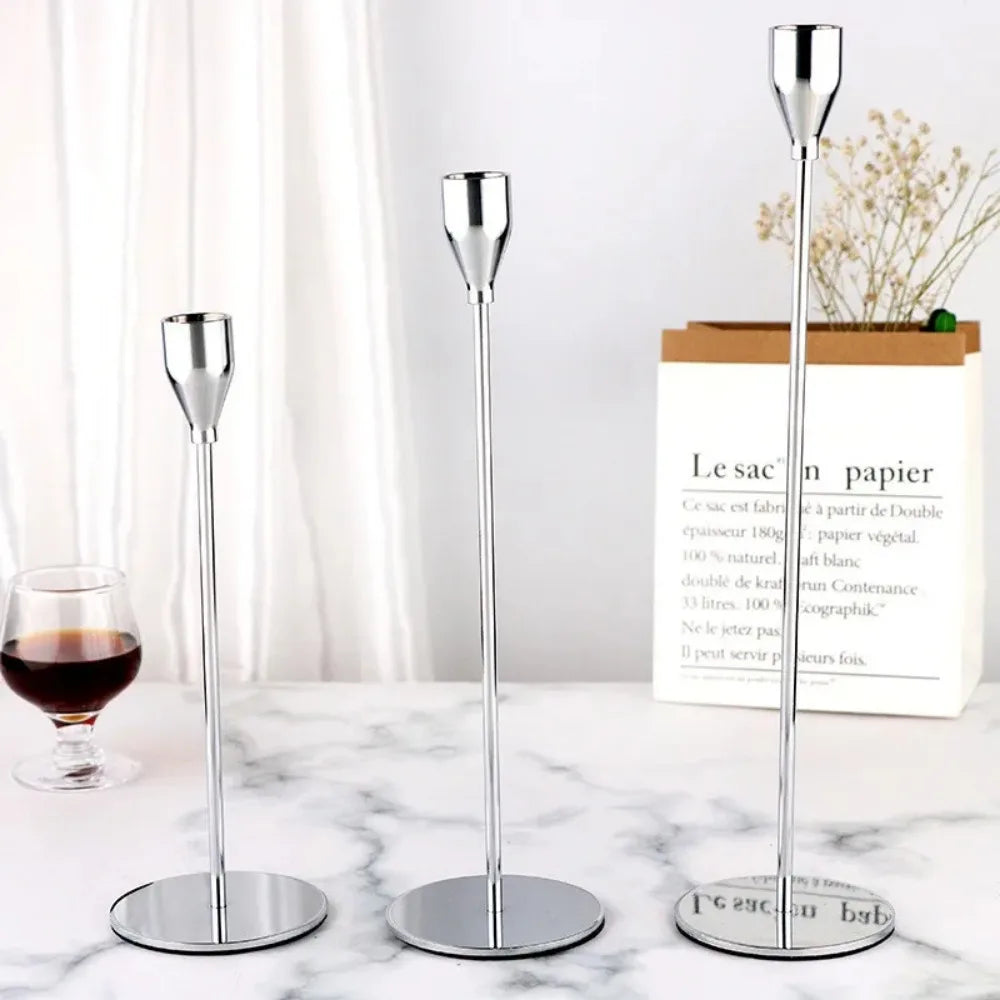 3Pcs/set Candle Holder Taper Candle Holders LED Tea Light Candlestick for Home Decor Christmas Wedding Dinning  Anniversary