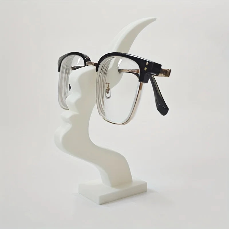 1pc Unique Curved Eyeglass Holder Stand Secure & Artistic Storage Solution Elevate Desk or Nightstand Decor Practical Minimalist