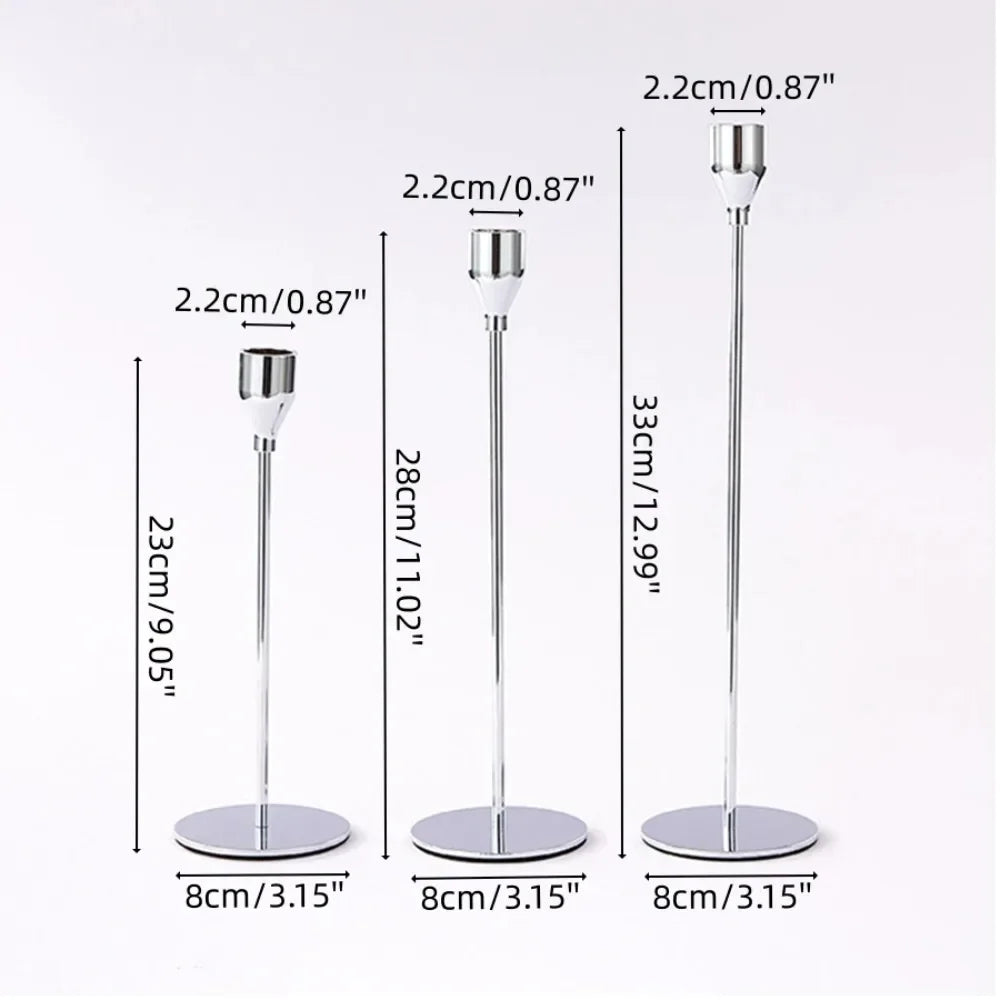 3Pcs/set Candle Holder Taper Candle Holders LED Tea Light Candlestick for Home Decor Christmas Wedding Dinning  Anniversary