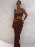 kliou Woven Sexy Women 2 Piece Set