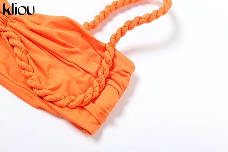 kliou Woven Sexy Women 2 Piece Set