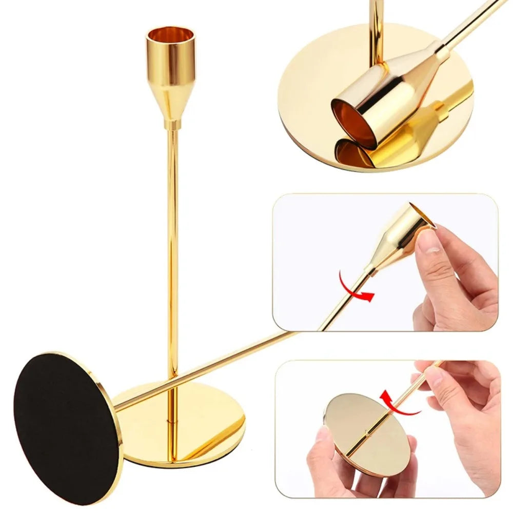 3Pcs/set Candle Holder Taper Candle Holders LED Tea Light Candlestick for Home Decor Christmas Wedding Dinning  Anniversary
