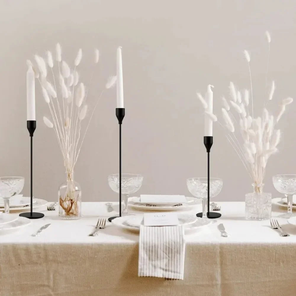 3Pcs/set Candle Holder Taper Candle Holders LED Tea Light Candlestick for Home Decor Christmas Wedding Dinning  Anniversary