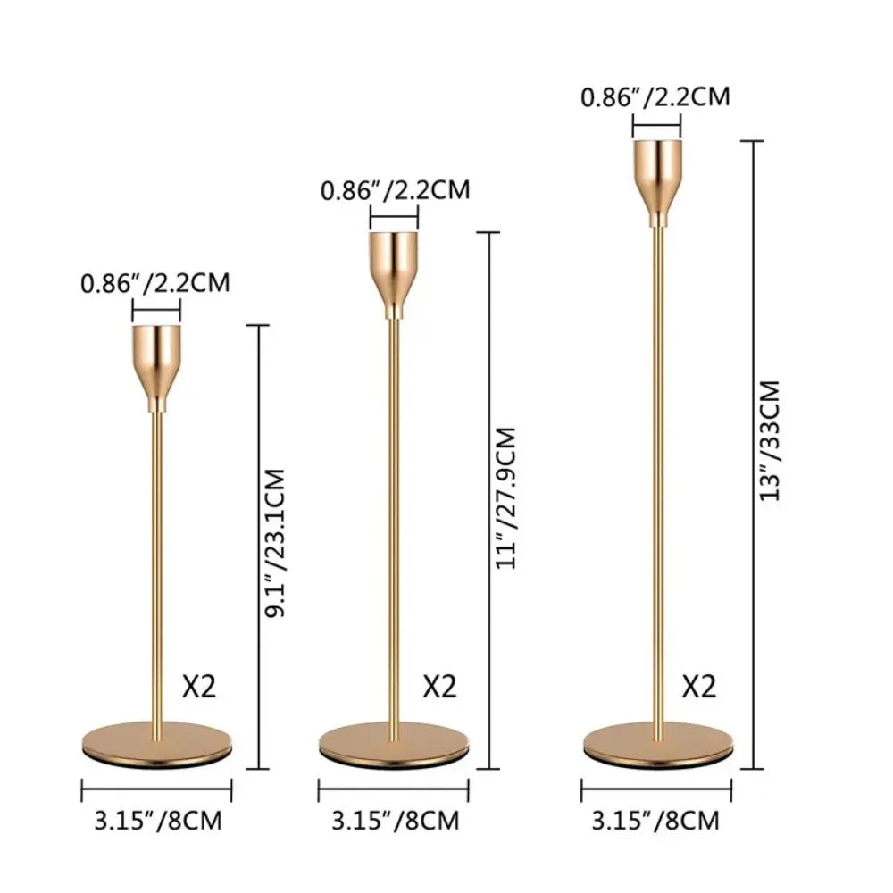 3Pcs/set Candle Holder Taper Candle Holders LED Tea Light Candlestick for Home Decor Christmas Wedding Dinning  Anniversary
